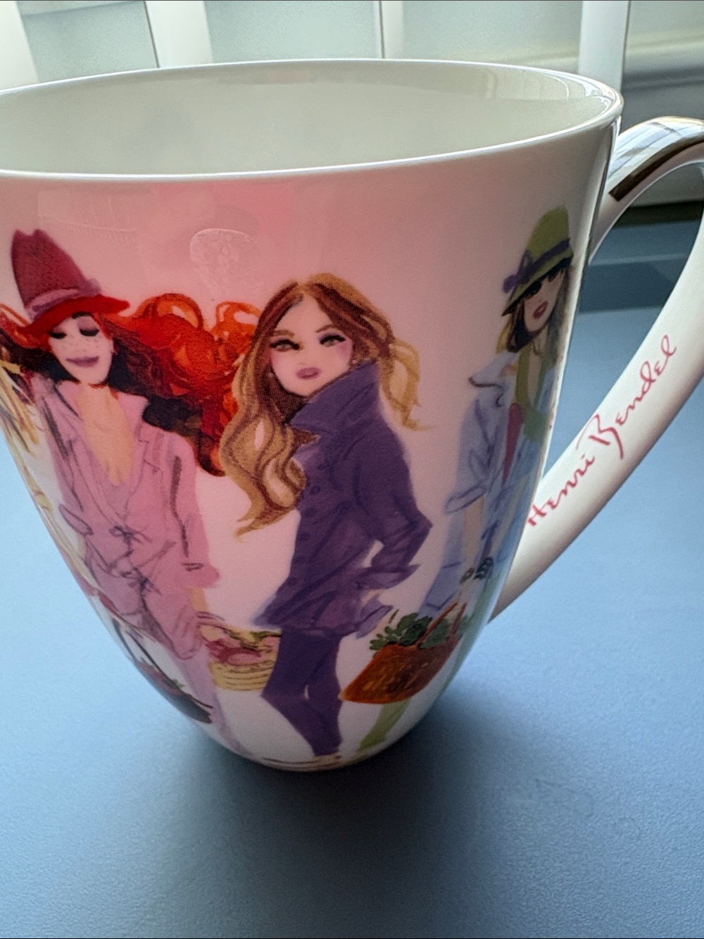 Henri Bendel Illustrated Fashion Ladies Mug Collectible - bone china